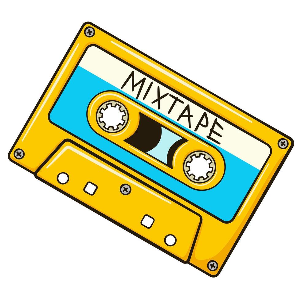 Mixtape Cassette. Vintage 80s Music Tape Illustration vector