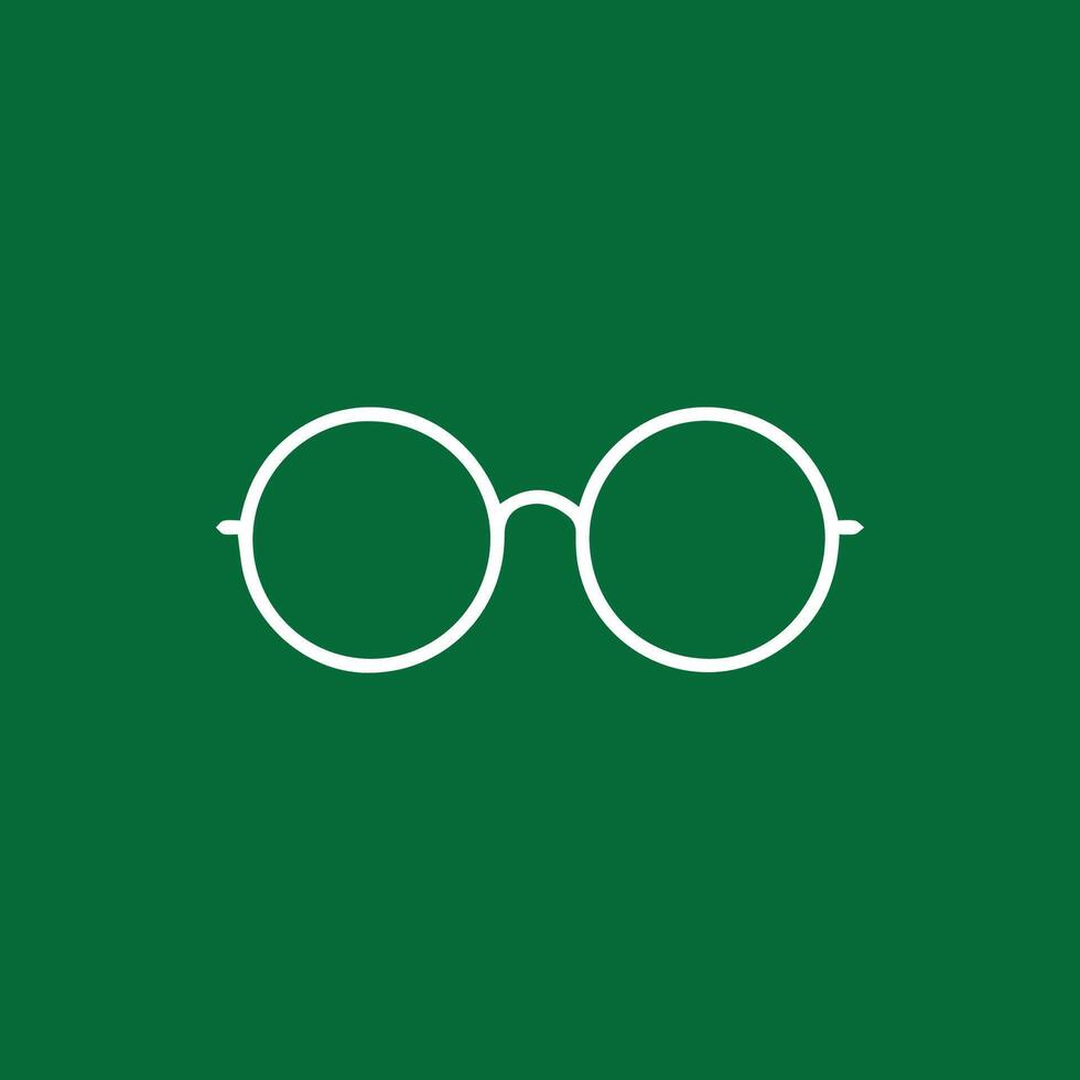 Elegant Round Glasses on Green Background A Simple Stylish Vision vector