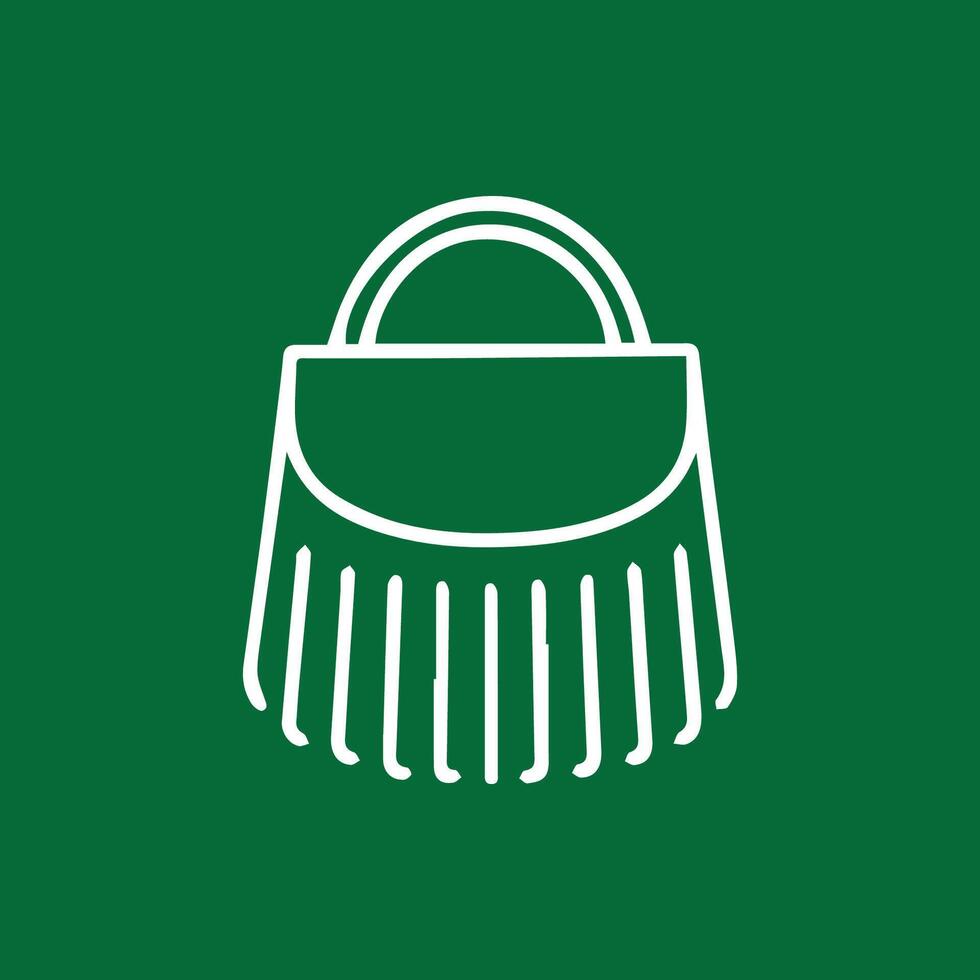 Stylish Handbag Icon on Green Sophisticated Design for Modern Fashion vector