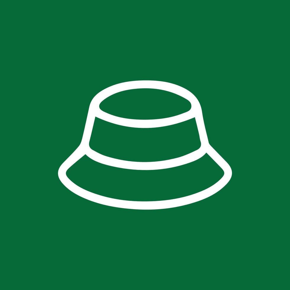 Charming Bucket Hat Illustration Simple Design on a Vibrant Green Field vector