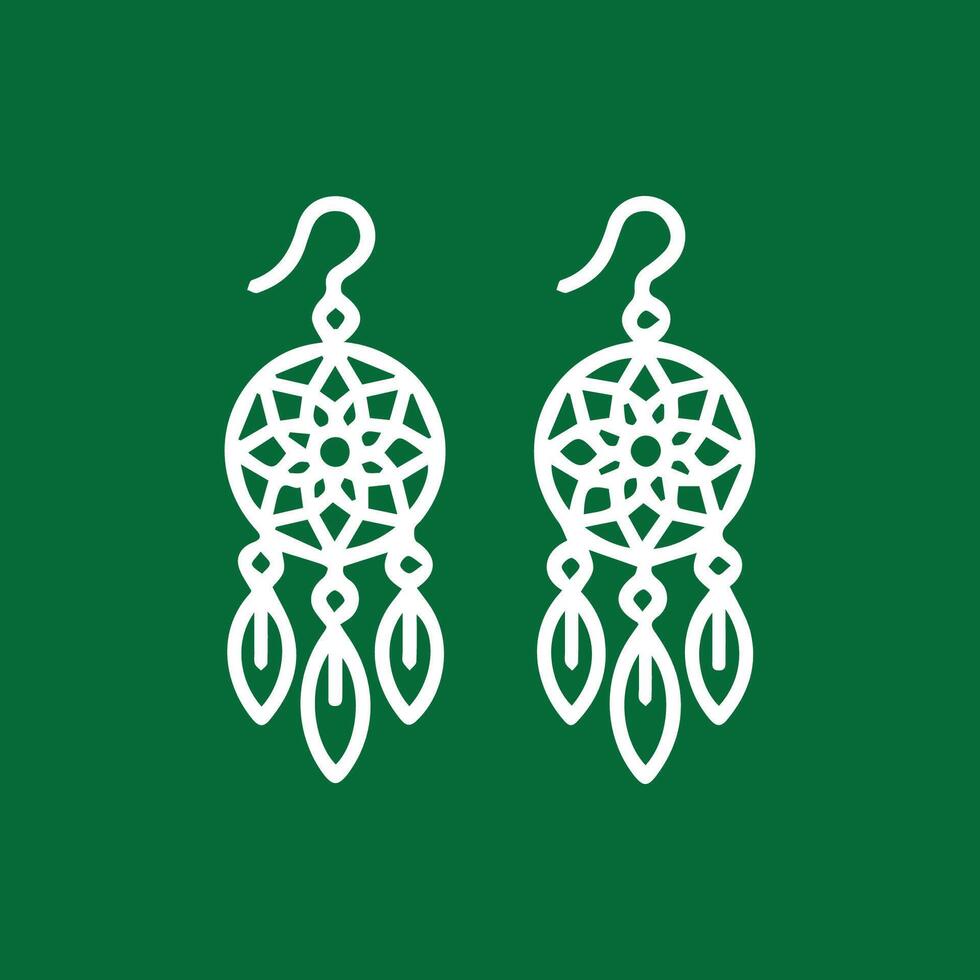 Elegant Dreamcatcher Earrings A Touch of Boho Chic Style vector
