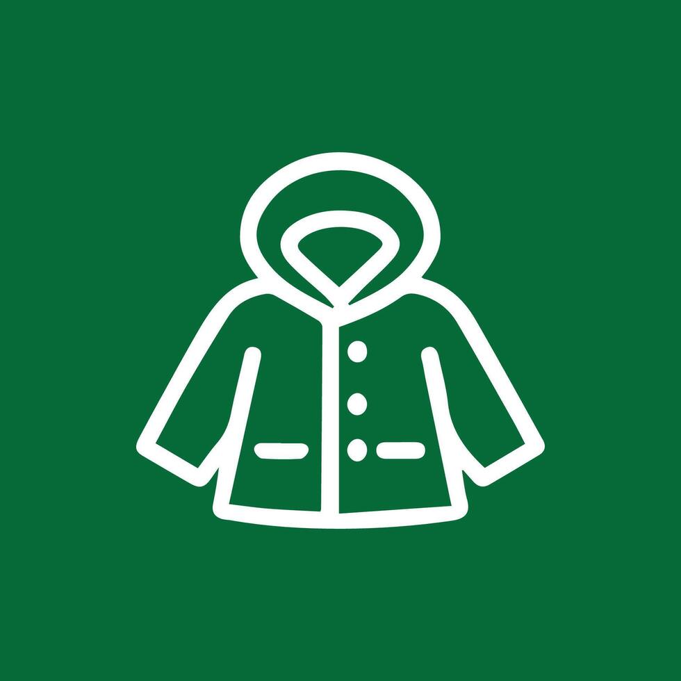 Stylish Raincoat Icon Design A Fashionable Wardrobe Essential Piece vector