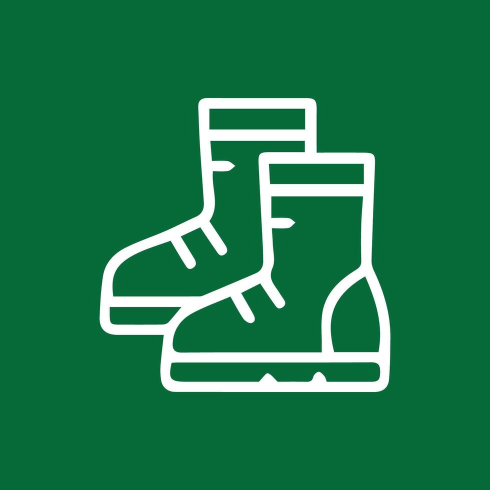 Stylish Work Boots Symbol Against a Deep Green Background Showcasing Footwear vector