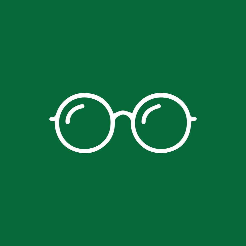 A Classic Pair of Round Glasses on a Rich Evergreen Background vector