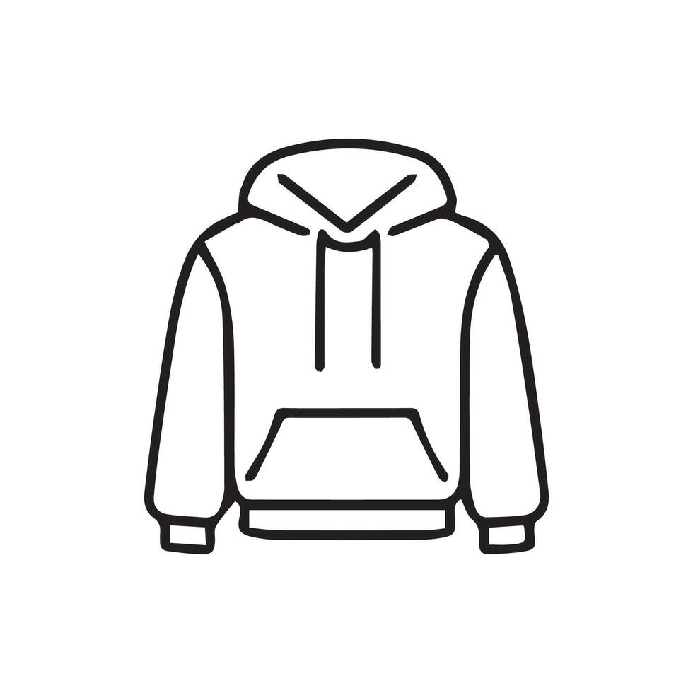 Simple Hoodie Line Art Perfect for Design Projects and Visual Appeal vector