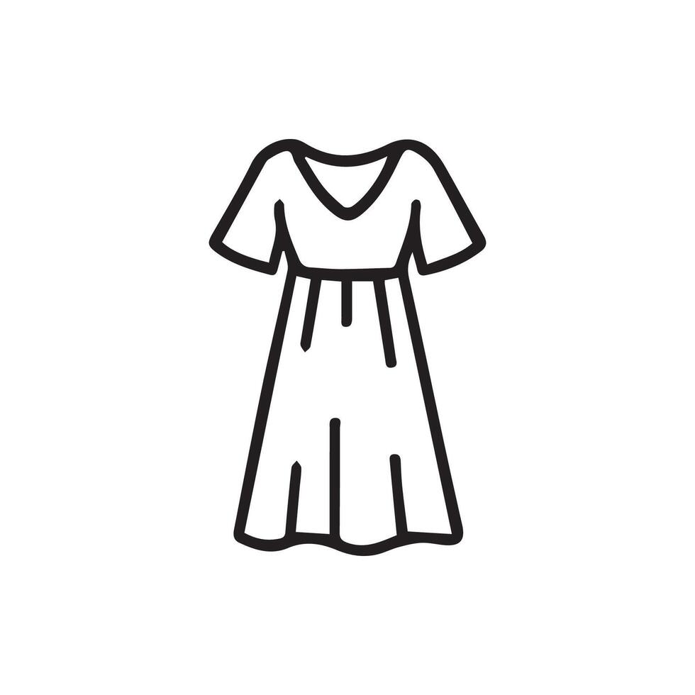 Elegant Simple Dress Silhouette for Fashion and Design Elements vector