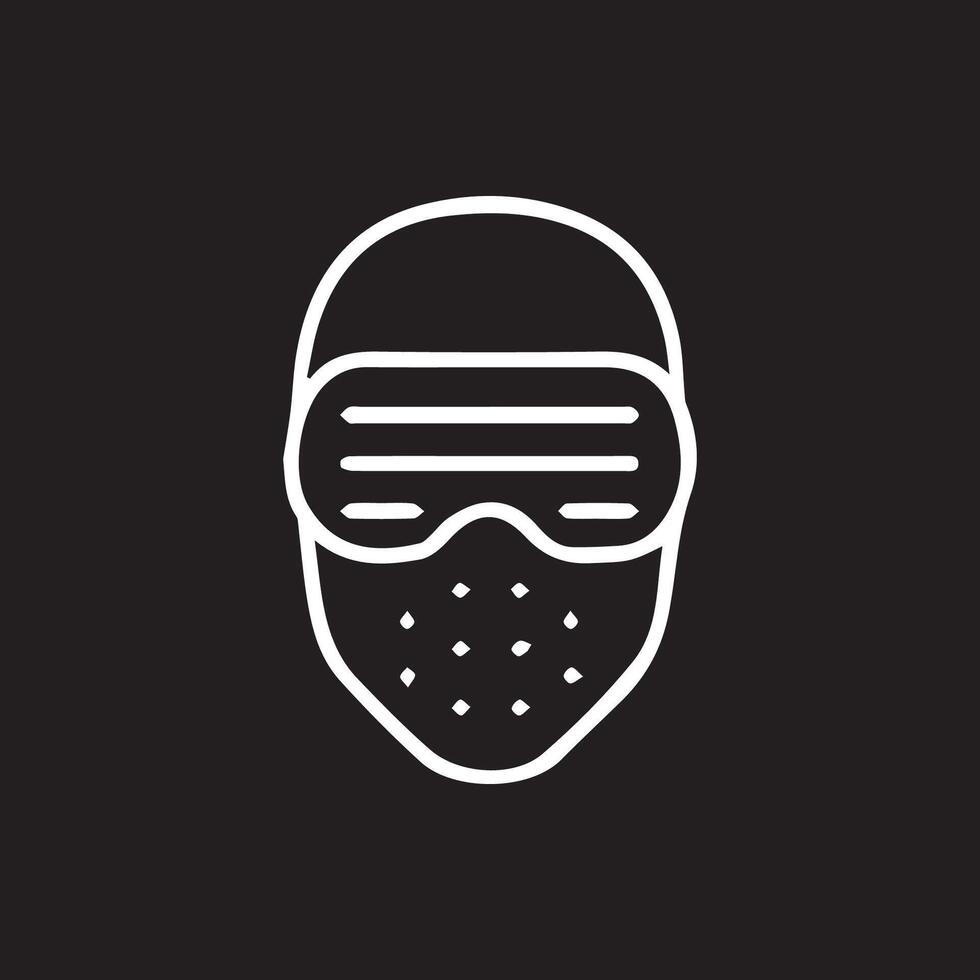 Icon of Protective Gear with Goggles and Mouth Guard Design Element vector