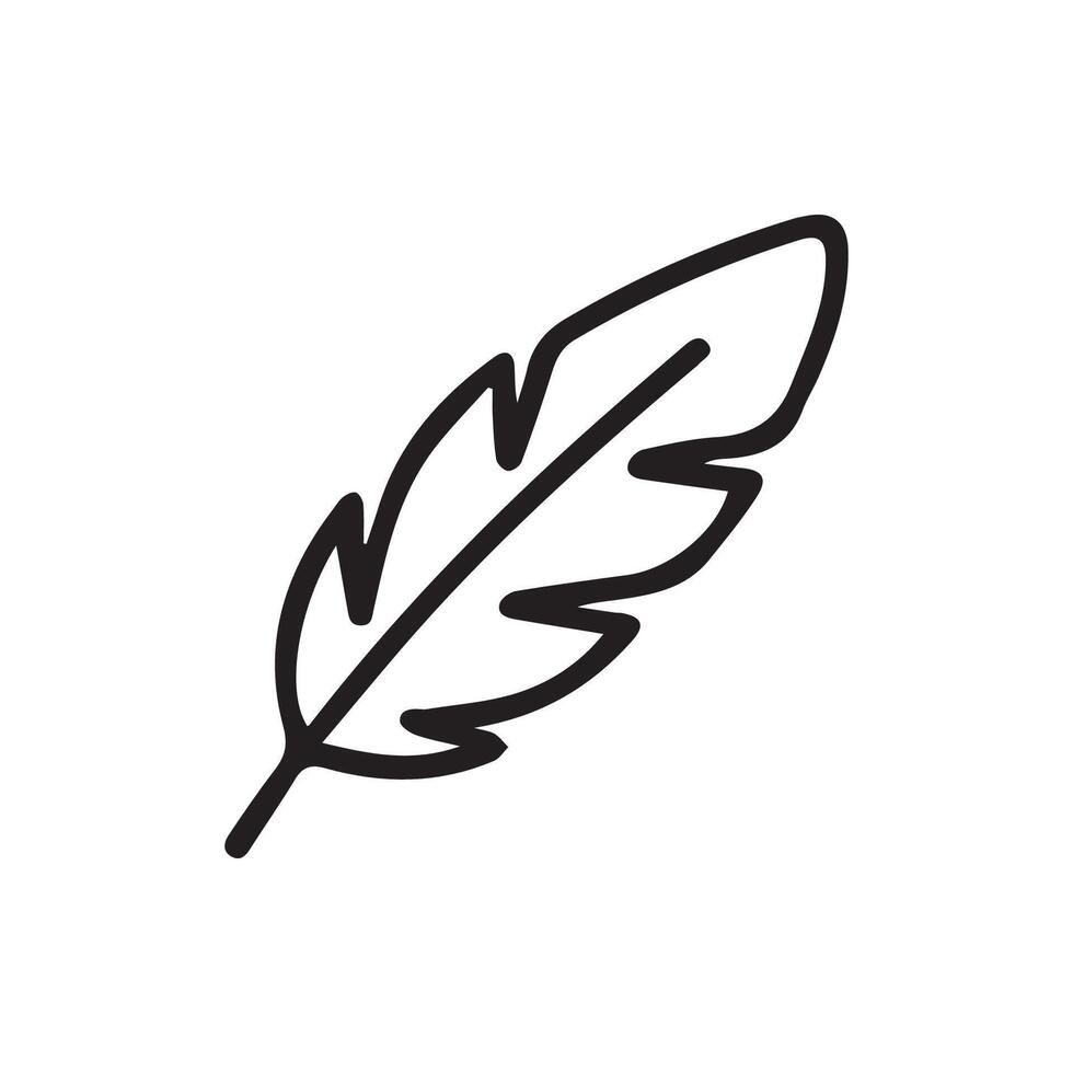A Beautiful Feather Symbol Simple Graphic Element Design Illustration vector