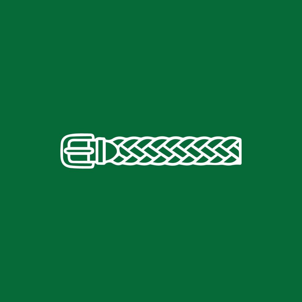 Elegant Braided Belt Design on a Rich Emerald Green Background Display vector