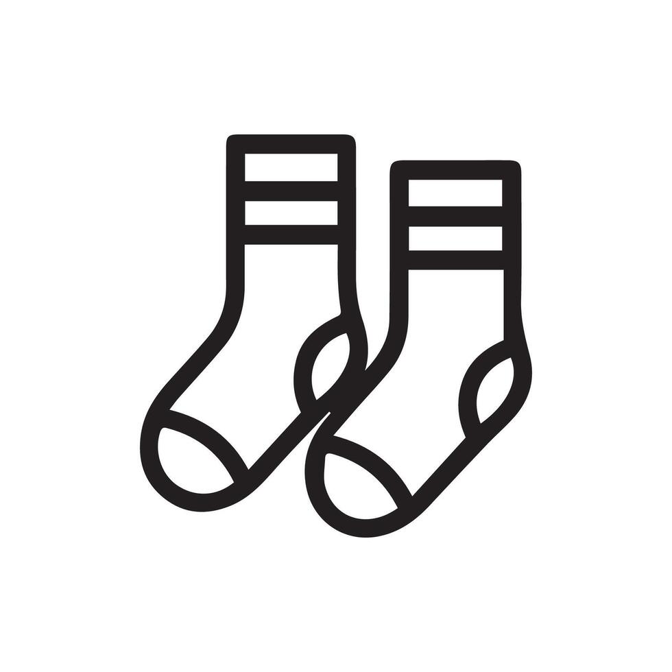 Pair of socks in outline style for textile and fashion concept vector