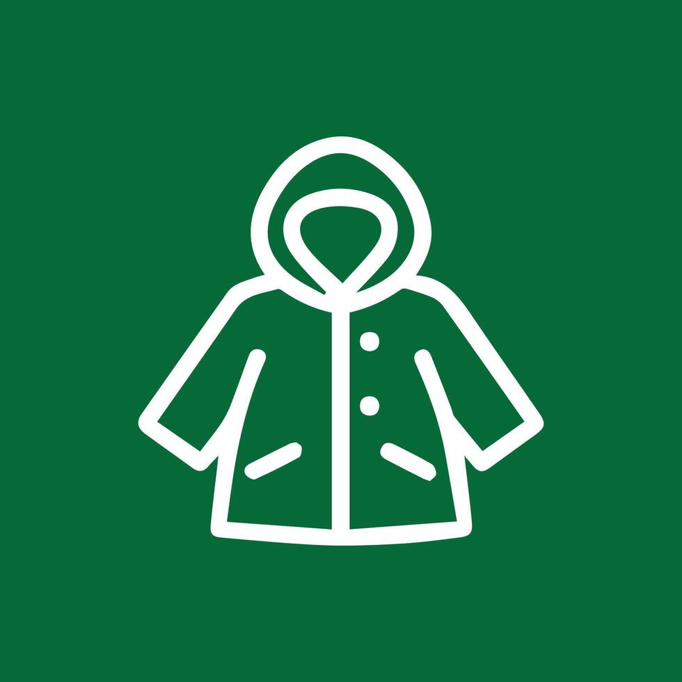 Stay Dry with a Minimalist Raincoat Icon Design for Weather Protection vector