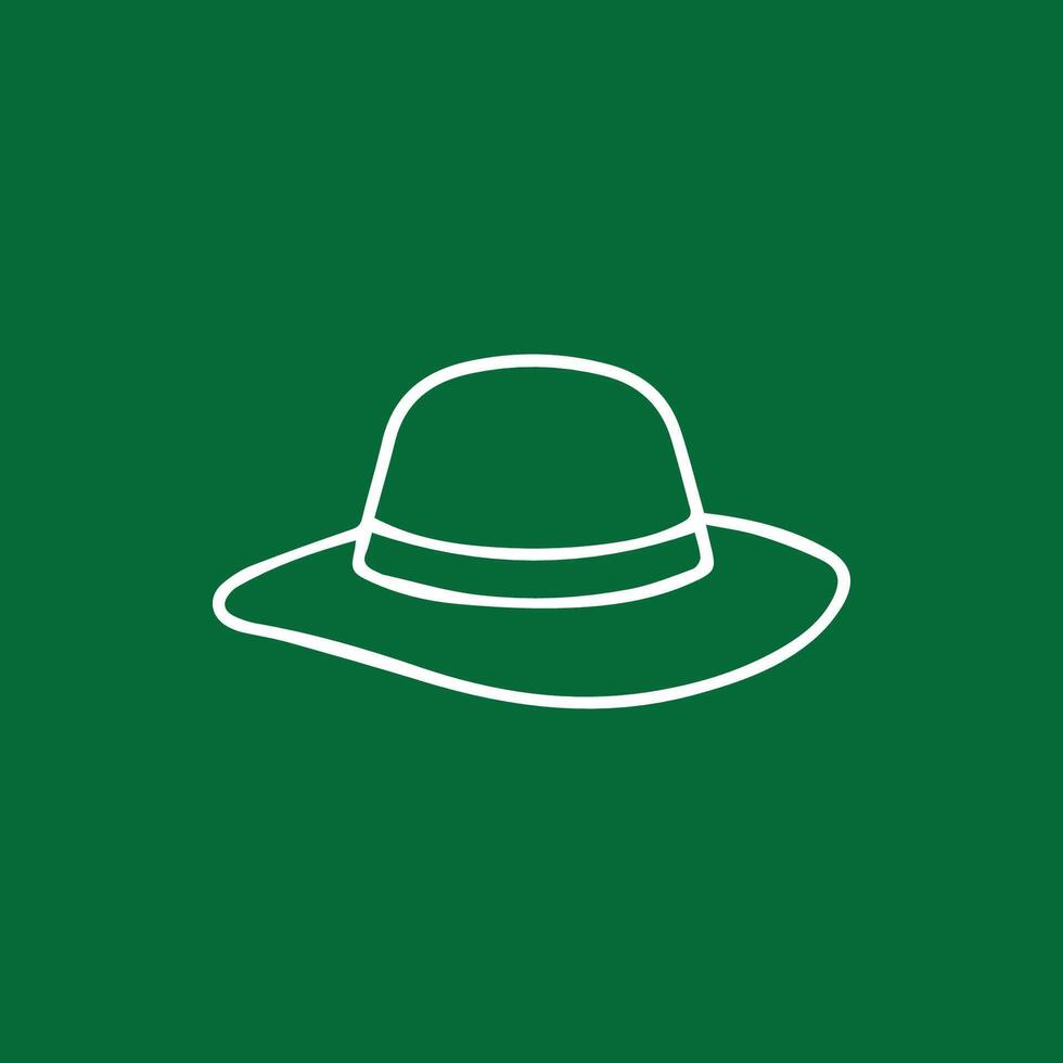 Elegant Womens Hat Displayed on Rich Green Background for Designers vector
