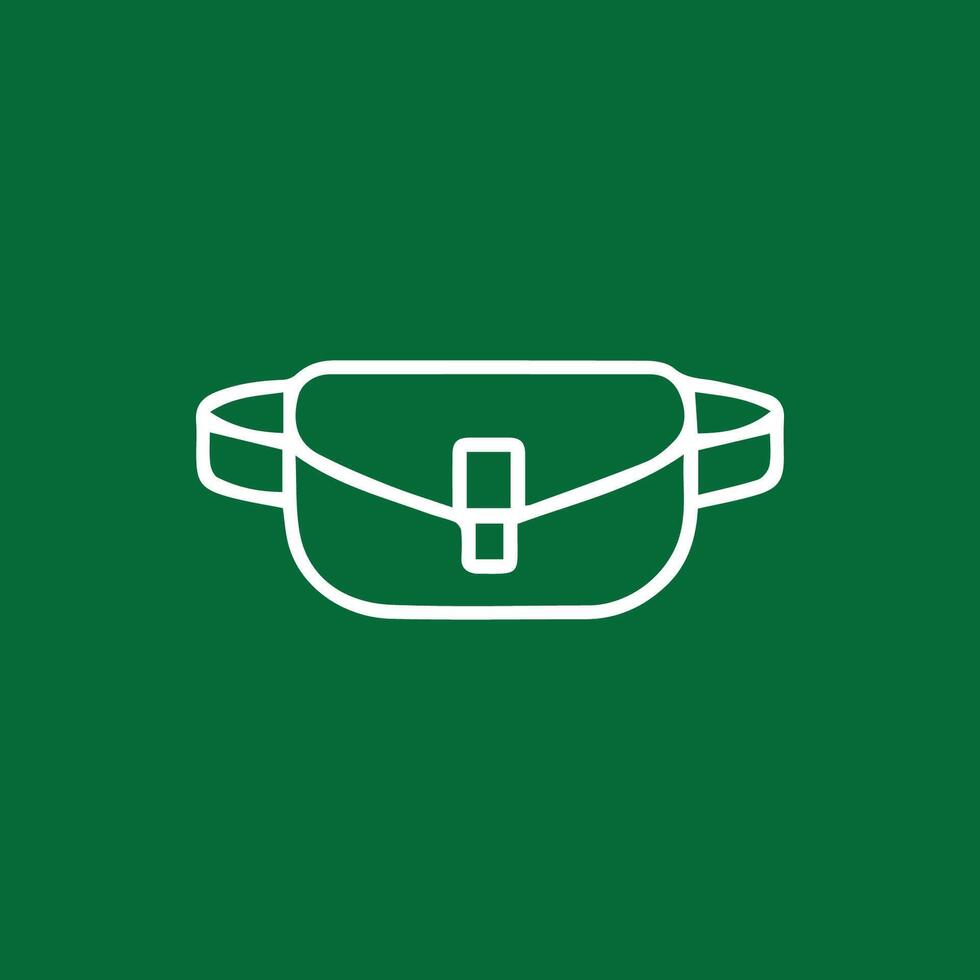 Sleek Belt Bag Icon on Green Canvas Essential Accessory Design vector