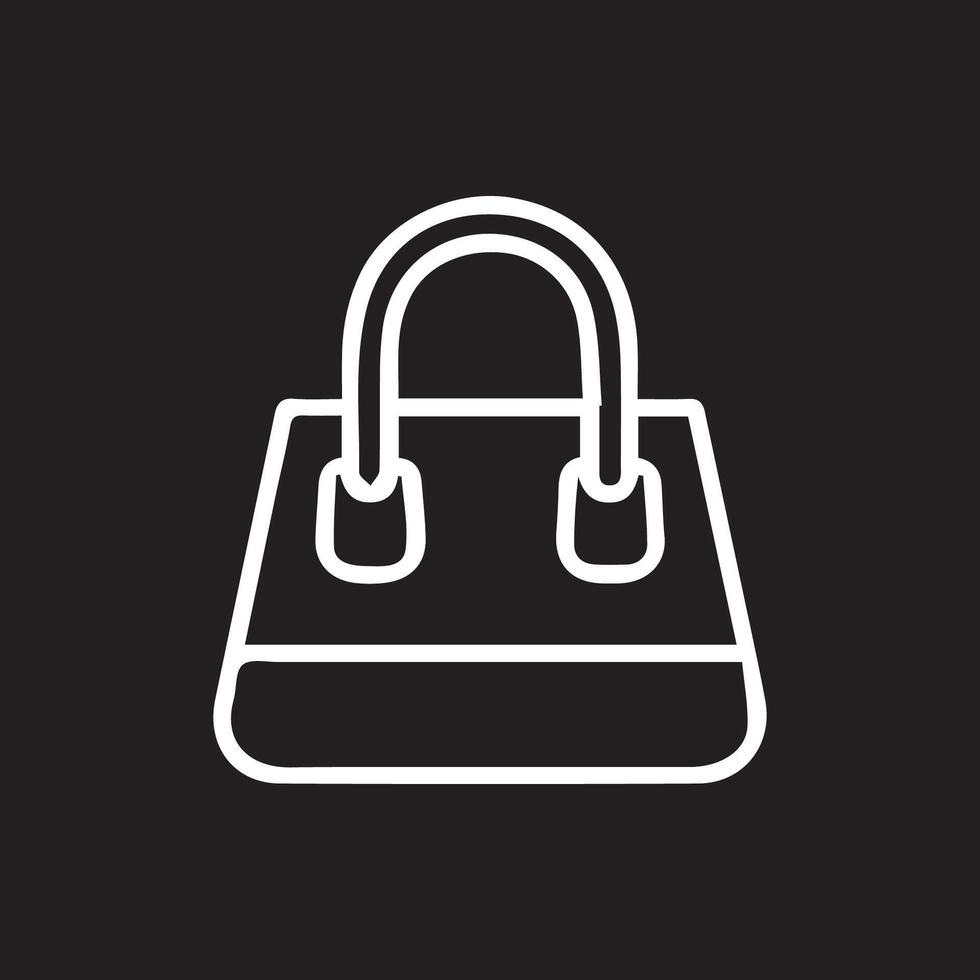 Stylish Handbag Illustration Simple and Elegant Design on Black Backdrop vector