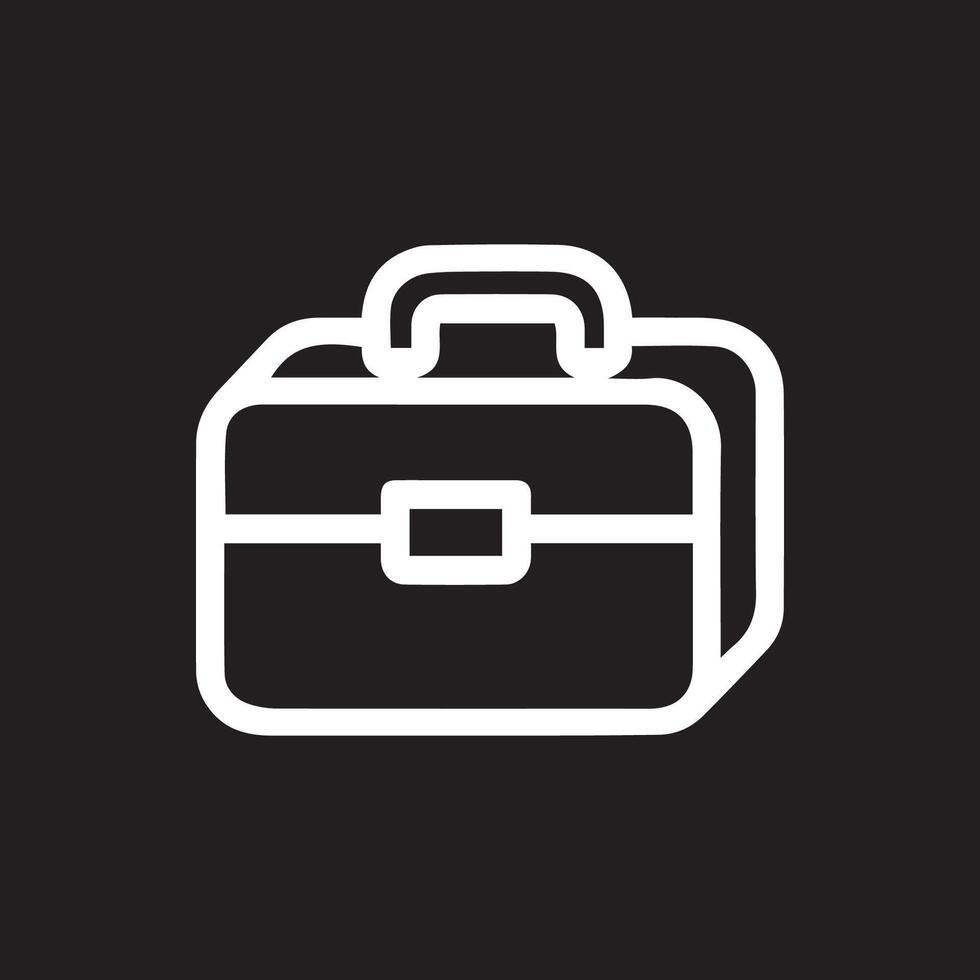 Sleek briefcase icon on dark background professional and stylish vector