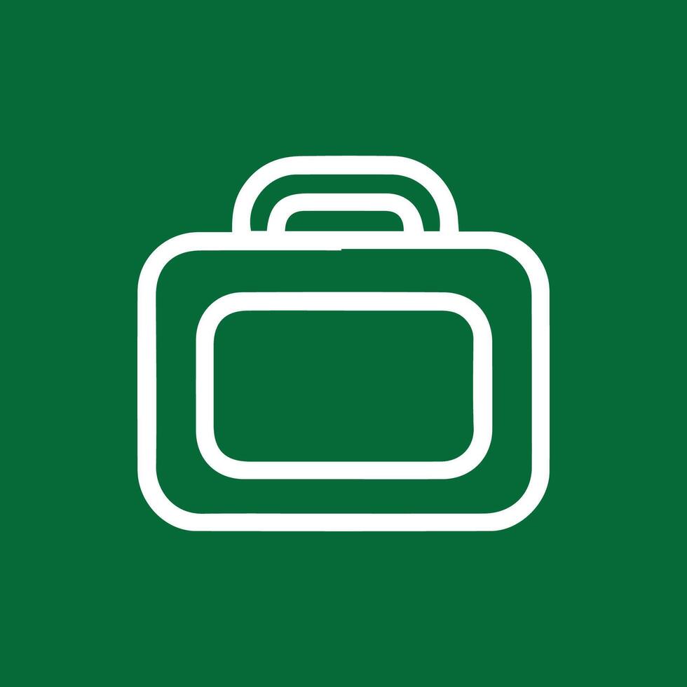 Sleek White Handbag Icon on a Rich Green Background Clean Design vector