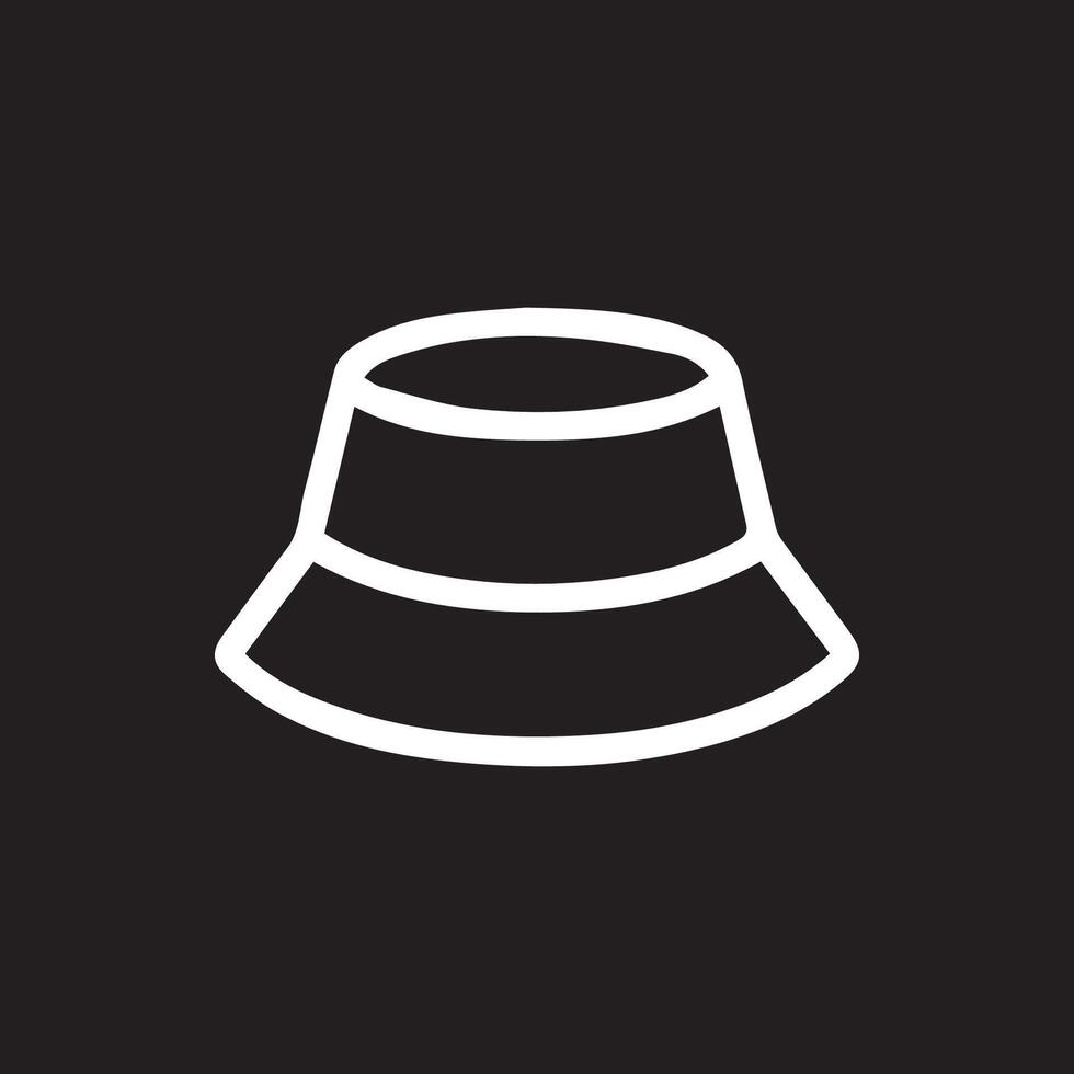 Cool Bucket Hat Outline Icon Simple Trendy Headwear Illustration vector