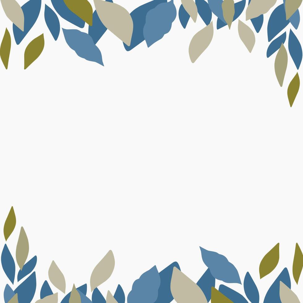 Blue leaves border Creative backdrop with copy space graphic illustration vector