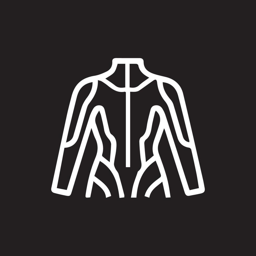 Sleek Bodysuit Design Artistic Line Work on a Solid Black Canvas vector