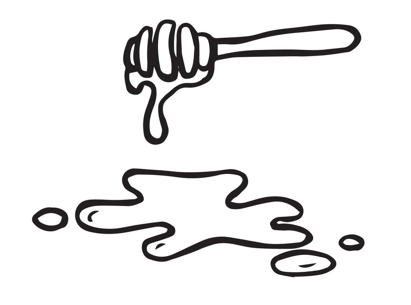 spoon with homemade honey. doodle style illustrations vector