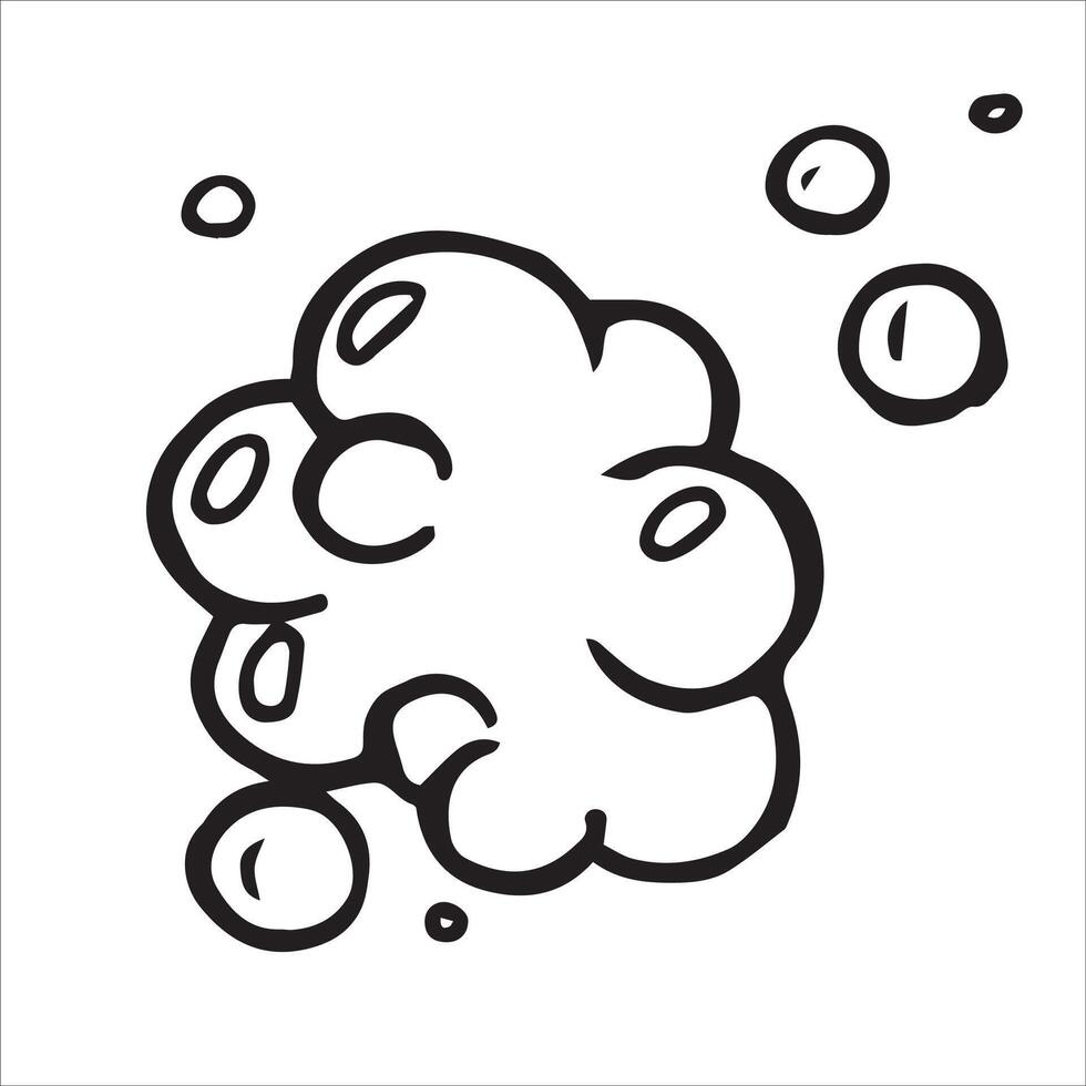 doodle illustrations of foam, soap bubbles. vector