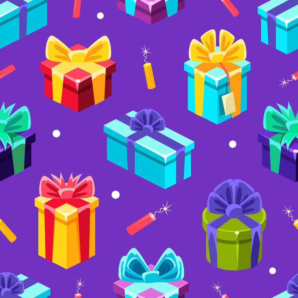 Glazed Donuts Seamless Pattern, Cute Party Holiday Presents, Textile, Wallpaper, Wrapping Paper, Background Design Cartoon Illustration vector