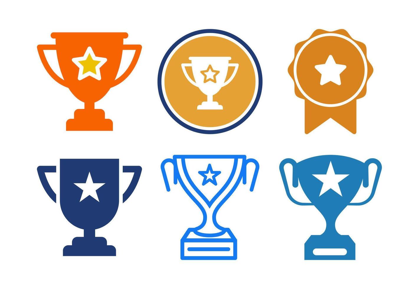 Award icons set design, Winning icons, Champion symbols vector