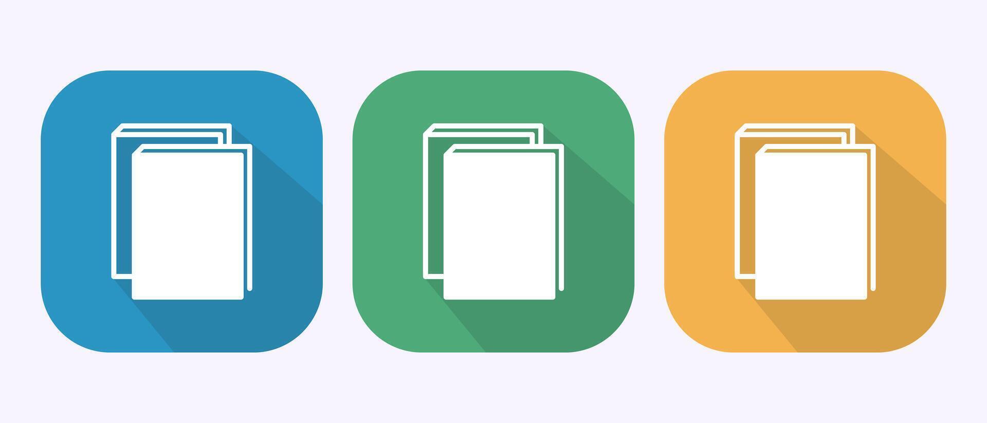 Book icon design illustration, book symbol in shadow button design vector