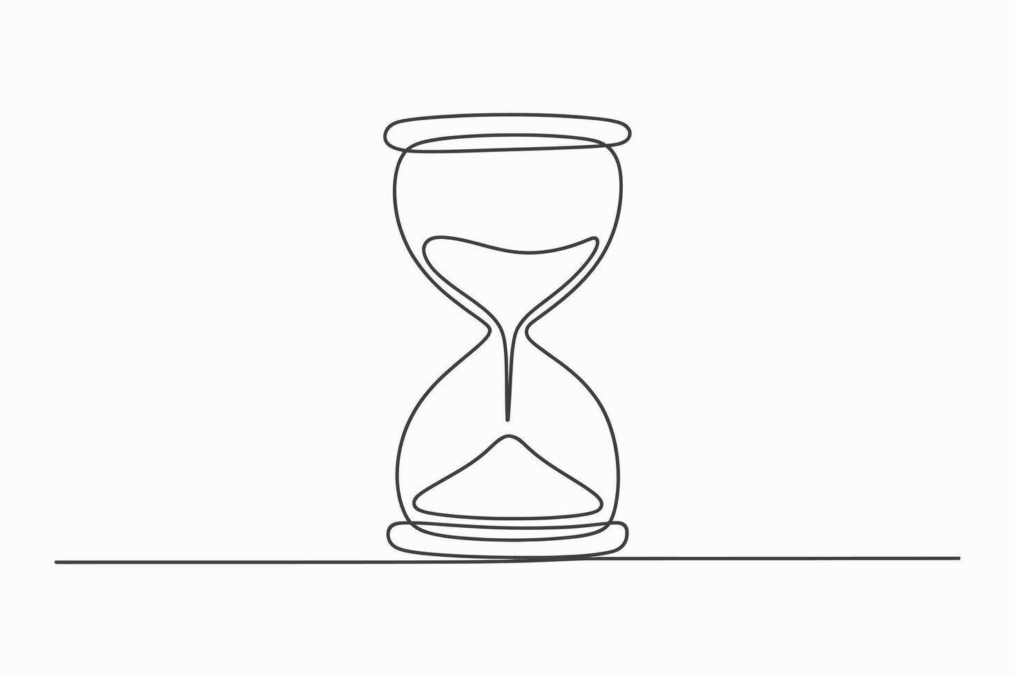 Single line drawing of an hourglass time concept vector