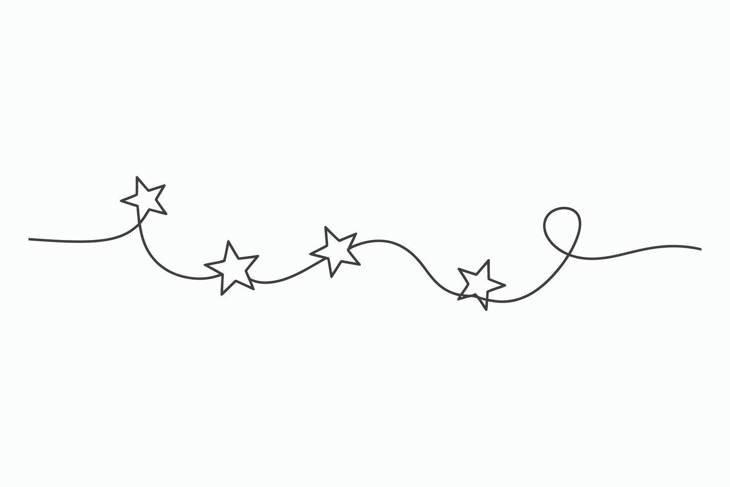 Simple line drawing of stars on a string vector