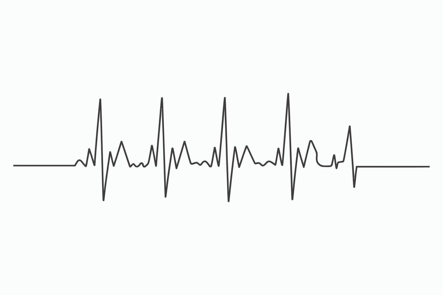 Heartbeat line ekg waveform medical graphic vector