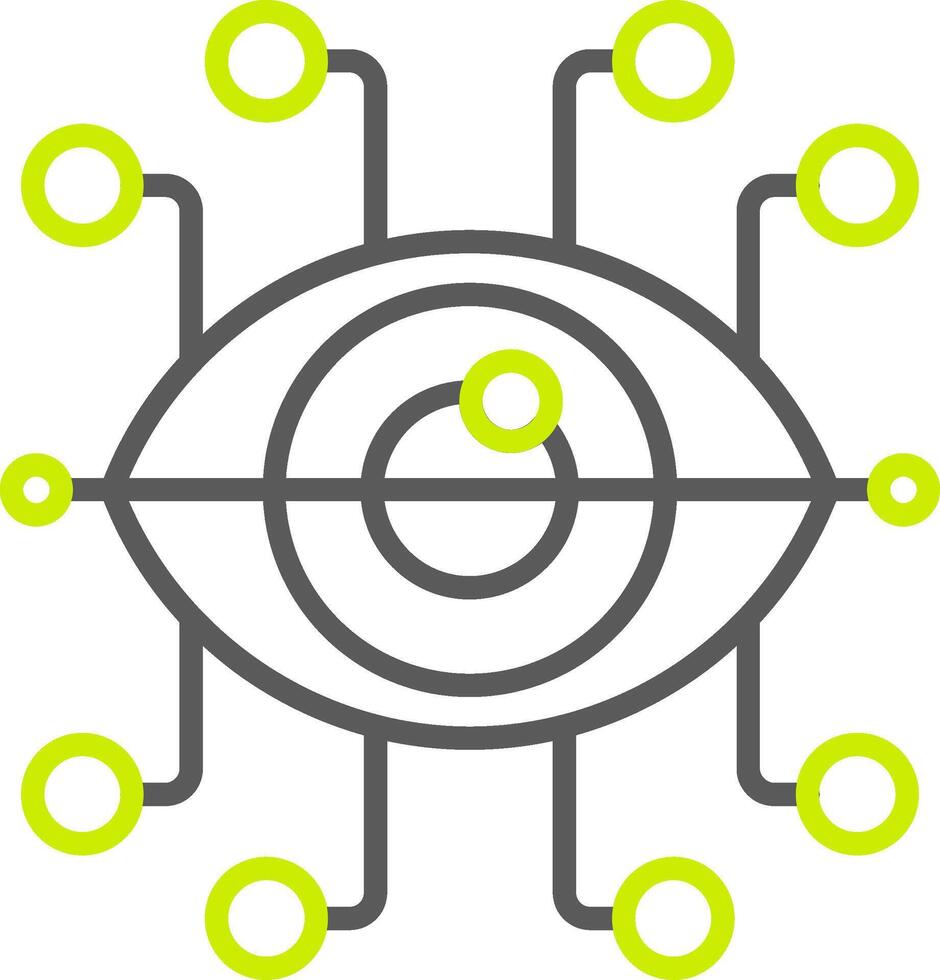 Iris Recognition Highlighted UX Stamp vector