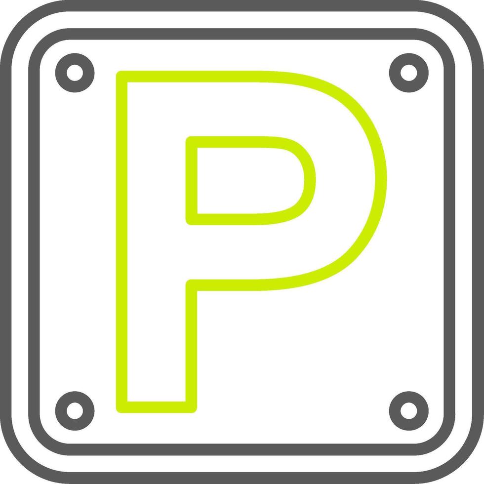 Letter P Polished Tech Badge vector