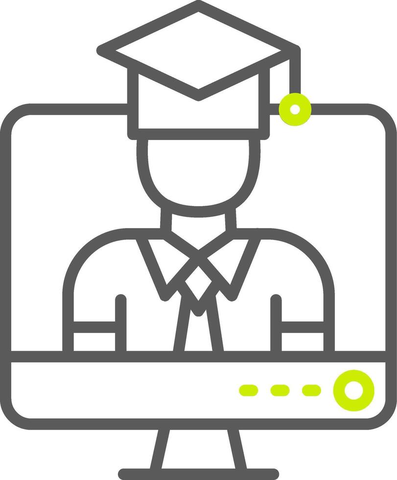 Online Student Streamlined Line Drawing vector