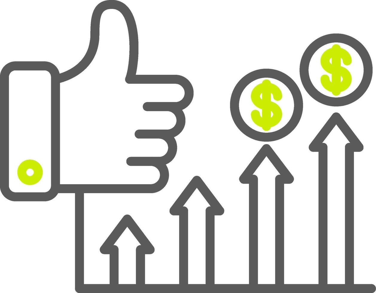 Thumb Up Custom Line Drawing vector