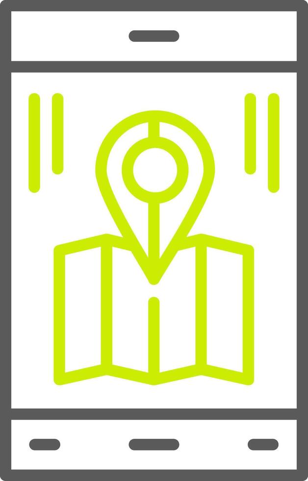 Mobile Map Streamlined App Object vector