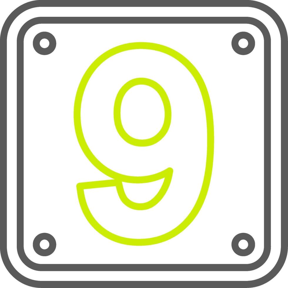 Number 9 Modular Design Token vector