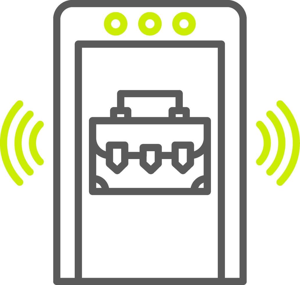 Luggage Scan Custom Line Drawing vector
