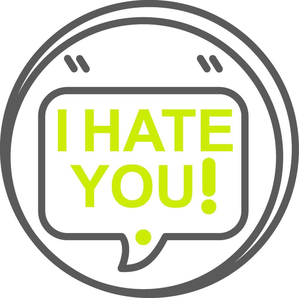 Hate You Streamlined Line Drawing vector