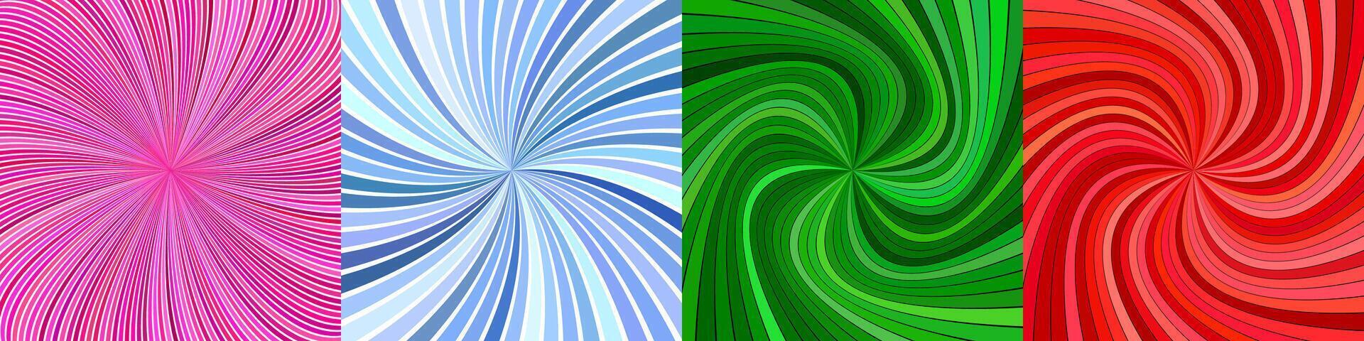 Color abstract geometric ray burst background set vector