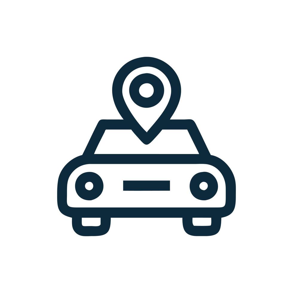 Car Location Pin Icon Symbol vector