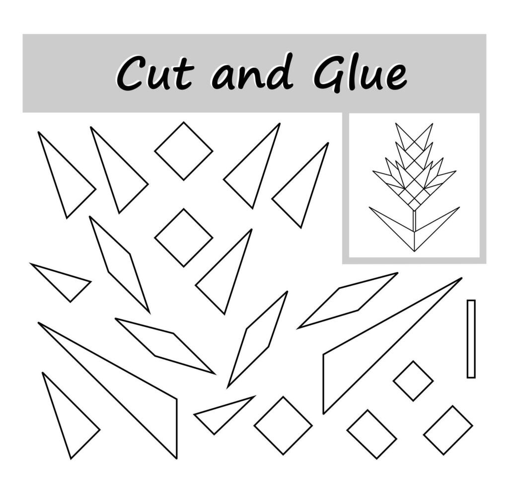 DIY. Paper game for kids. Cutting flower vector