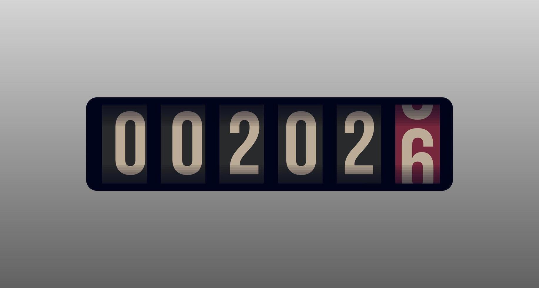 Countdown Timer Rolling 2026 New Year Celebration, Holiday Background, End of Year Design. Perfect for Digital Cards, Invitations, Party Themes. Illustration vector