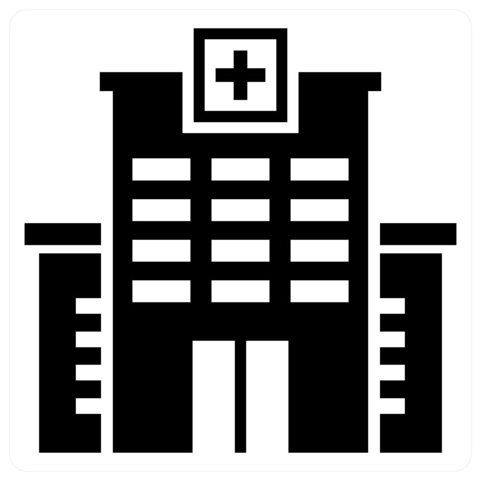 Hospital icon in black color vector