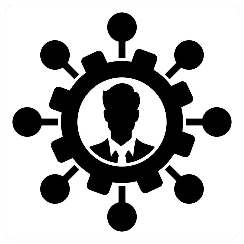 Human Resource concept in black color vector