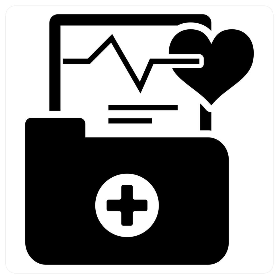 Health Reports icon concept in black color vector