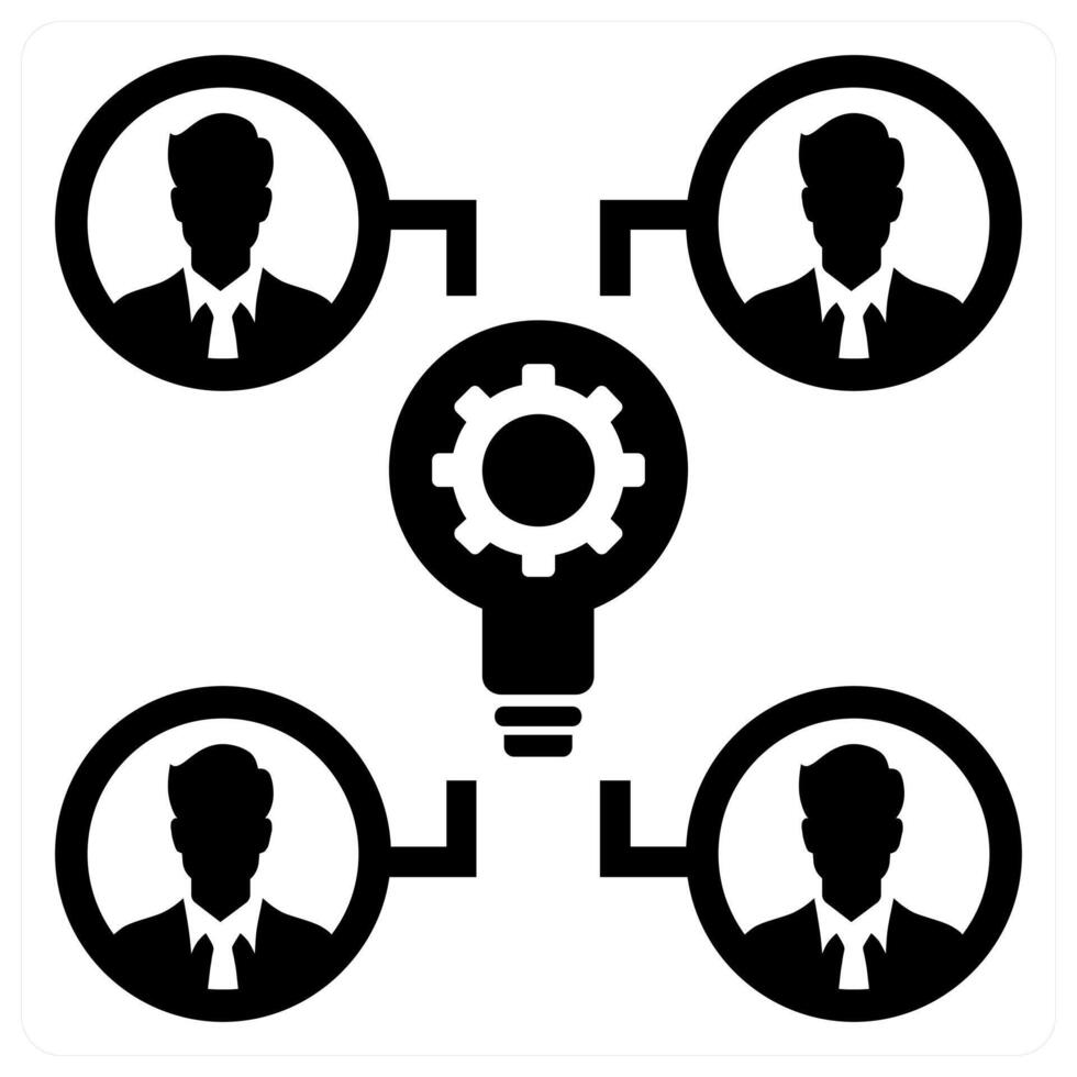 Idea Collaboration icon concept in black color vector