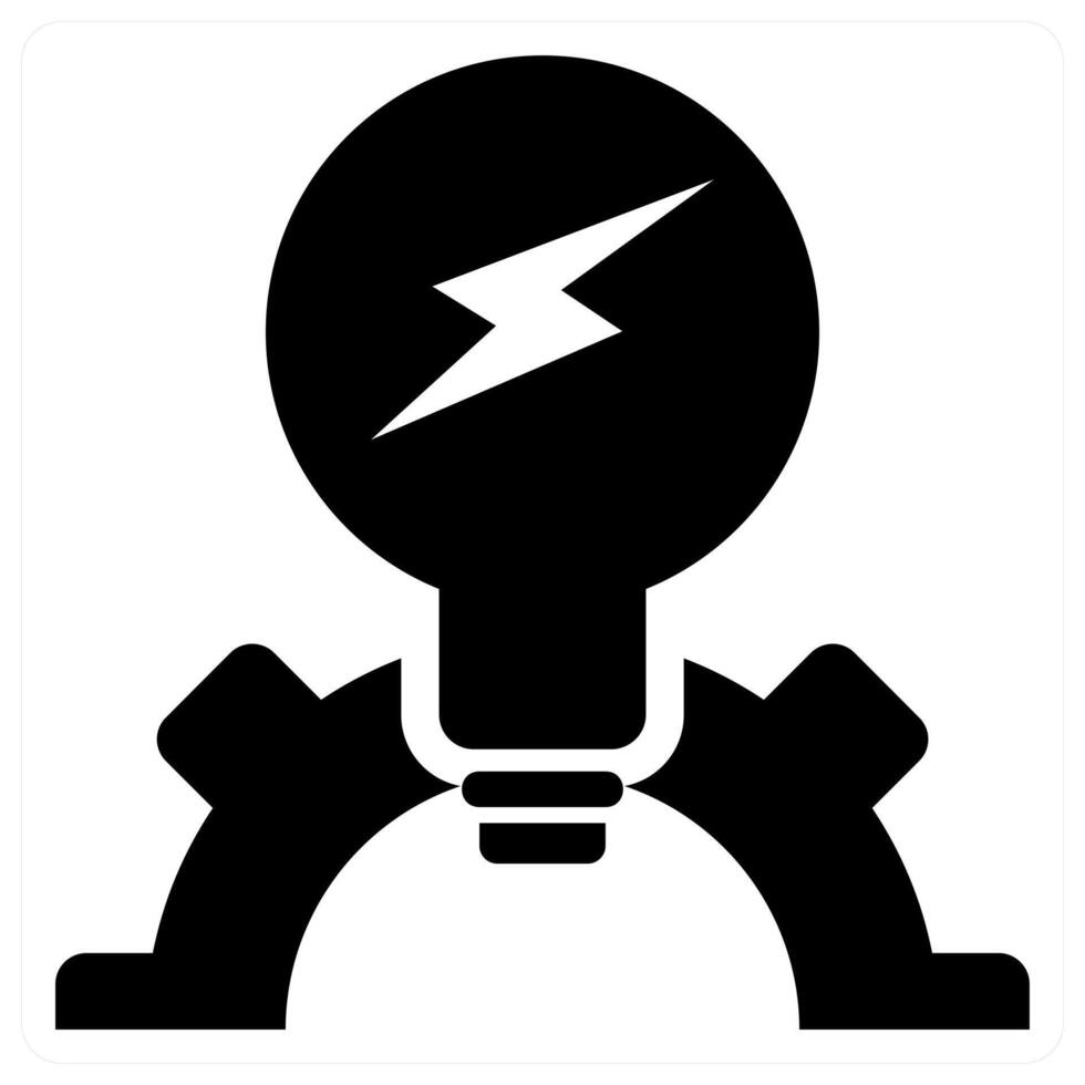 Idea Development icon in black color vector