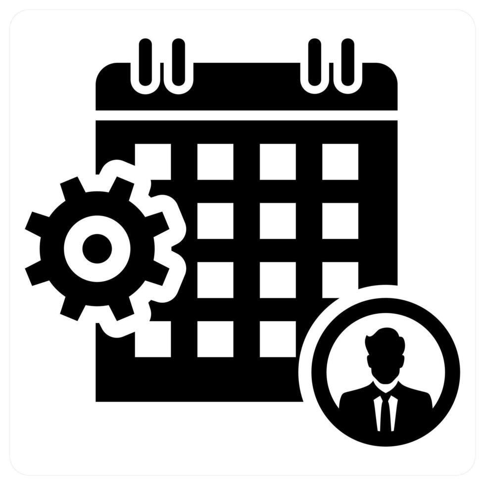 Job Roster icon concept in black color vector
