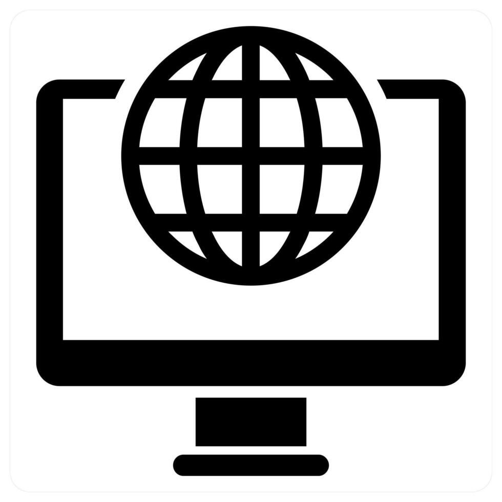Internet icon concept in black color vector